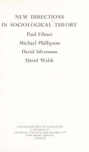 Cover for New directions in sociological theory