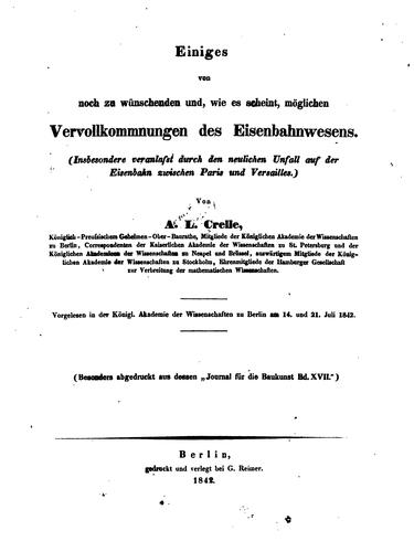 Cover for Einiges von noch zu wünschenden und, wie es scheint, möglichen Vervollkommnungen des ...