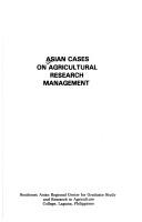 Cover for Asian cases on agricultural research management.