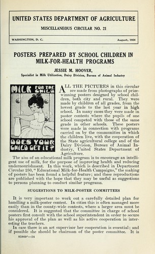 Cover for Posters prepared by school children in milk-for-health programs