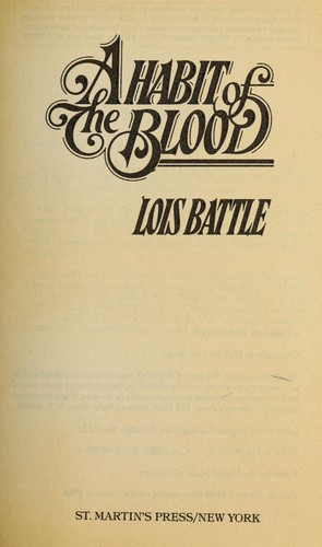 Cover for A habit of the blood