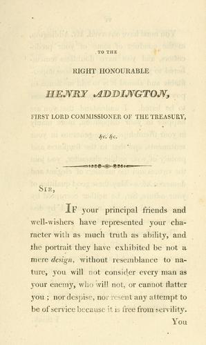 Cover for A few cursory remarks upon the state of parties, duringthe administration of the Right Honourable Henry Addington