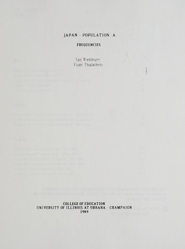 Cover for Japan population A frequencies