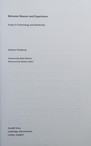 Cover for Between reason and experience