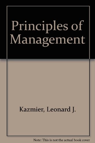 Cover for Principles of management