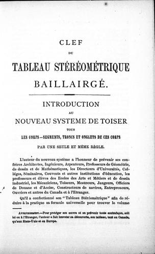 Cover for Clef du nouveau système de toiser tous les corps-segments, troncs et onglets de ces corps par une seule et même règle...