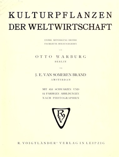 Cover for Kulturpflanzen der weltwirtschaft