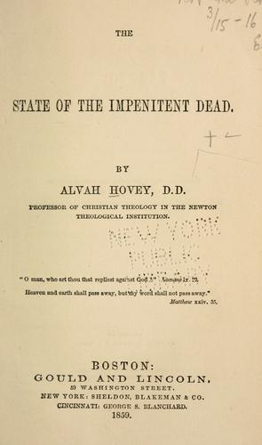 Cover for The state of the impenitent dead.