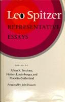 Cover for Leo Spitzer