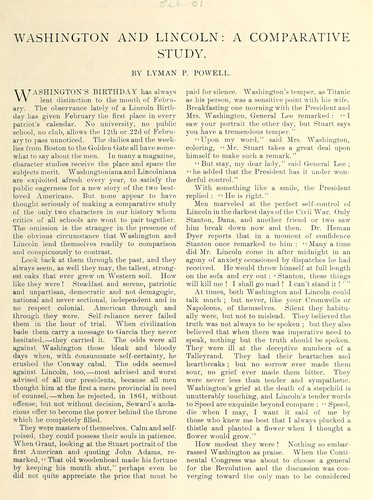 Cover for Washington and Lincoln