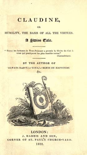 Cover for Claudine, or, Humility, the basis of all the virtues