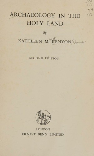 Cover for Archaeology in the Holy Lane 1960 First Ed Uk