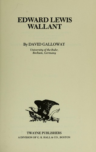 Cover for Edward Lewis Wallant