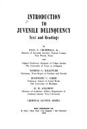 Cover for Introduction to juvenile delinquency