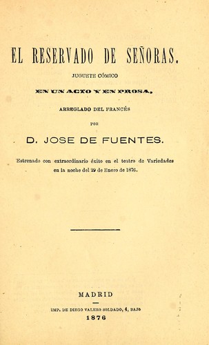 Cover for El reservado de señoras