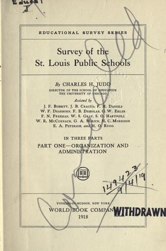Cover for Survey of the St. Louis public schools