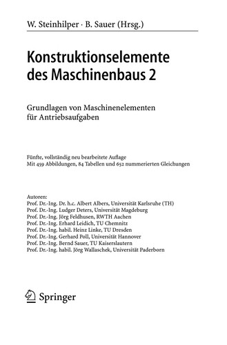 Cover for Konstruktionselemente des Maschinenbaus 2