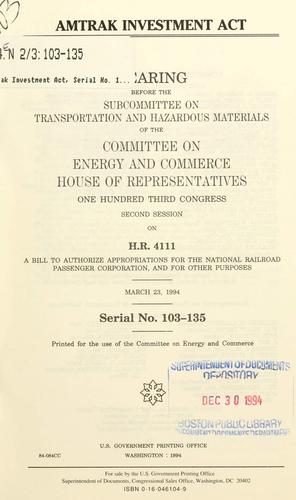 Cover for Amtrak Investment Act