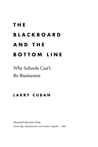 Cover for The blackboard and the bottom line