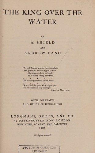 Cover for The king over the water,