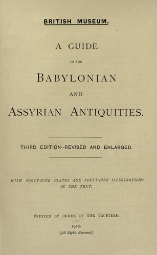 Cover for A guide to the Babylonian and Assyrian antiquities.