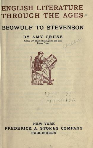 Cover for English literature through the ages