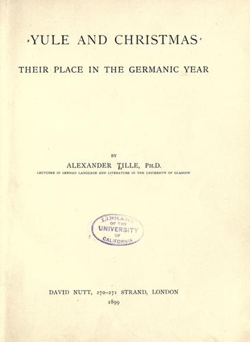 Cover for Yule and Christmas