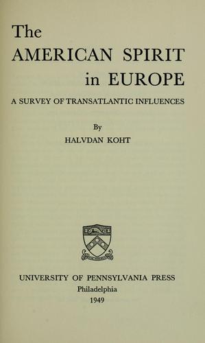 Cover for The American spirit in Europe