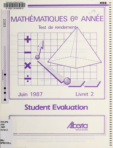 Cover for Mathématiques 6e année