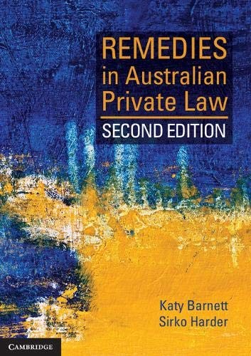Cover for Remedies in Australian Private Law