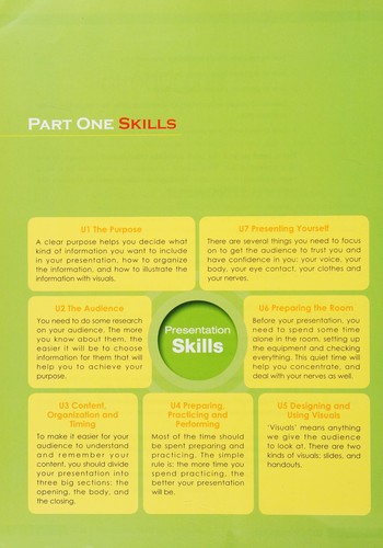 Cover for Presentation skills and language