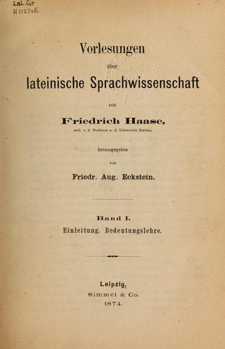 Cover for Vorlesungen über lateinische Sprachwissenschaft
