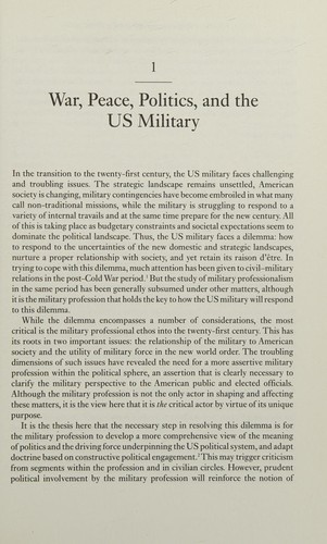 Cover for The US military profession into the twenty-first century