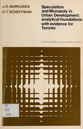 Cover for Speculation and monopoly in urban development