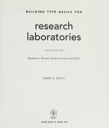 Cover for Building type basics for research laboratories