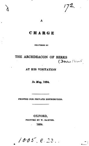 Cover for A charge delivered by the archdeacon of Berks at his visitation in May, 1834