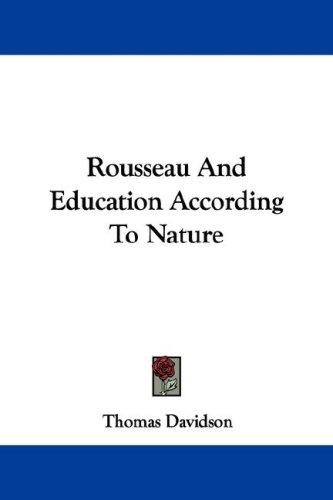 Cover for Rousseau And Education According To Nature