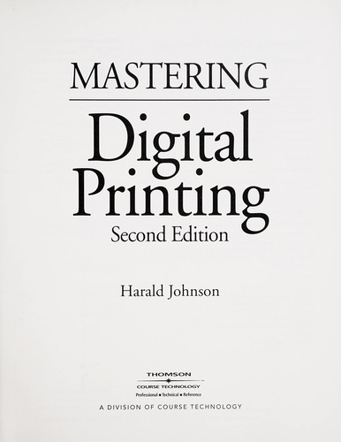 Cover for Mastering digital printing
