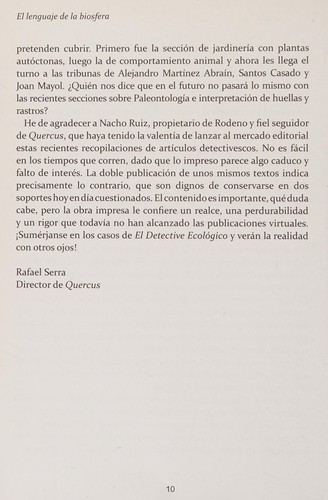 Cover for Lenguaje de la Biosfera