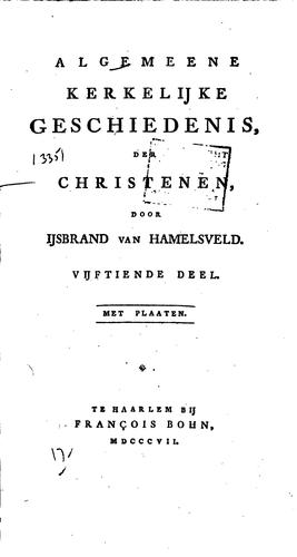 Cover for Algemeene kerkelijke geschiedenis der christen