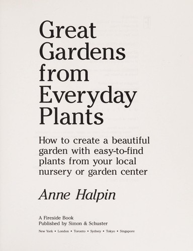 Cover for Great gardens from everyday plants
