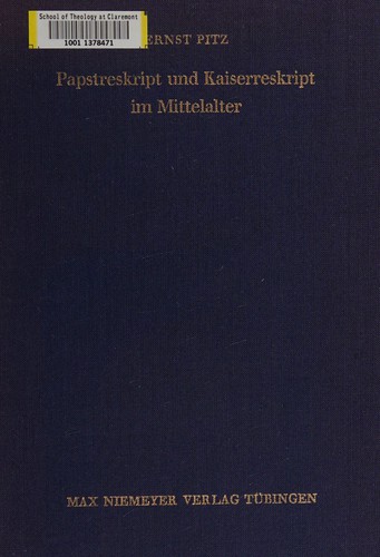Cover for Papstreskript und Kaiserreskript im Mittelalter