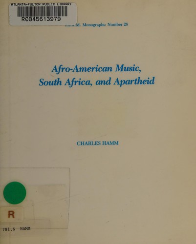 Cover for Afro-American music, South Africa, and apartheid