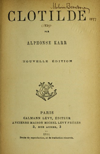 Cover for Clotilde