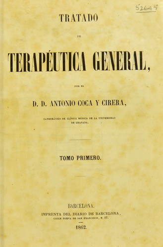 Cover for Tratado de terapÃ©utica general