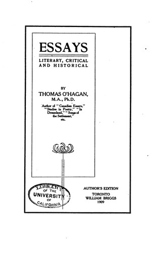Cover for Essays