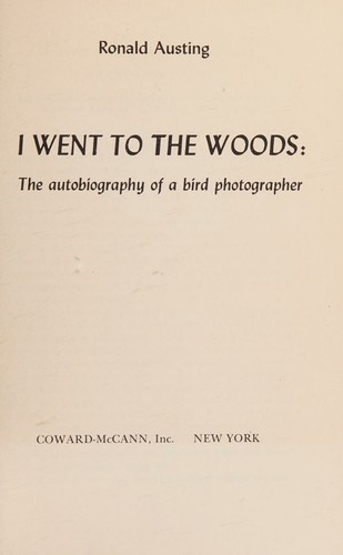 Cover for I Went to the Woods