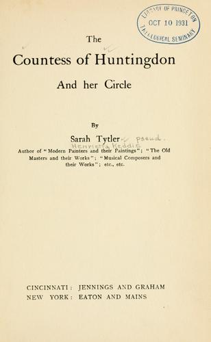 Cover for The Countess of Huntingdon and her circle