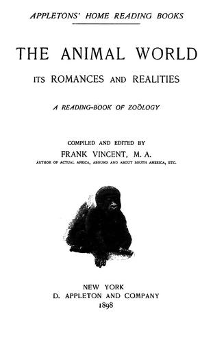 Cover for The animal world, its romances and realities
