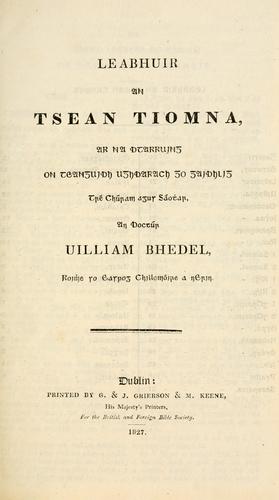 Cover for Leabhuir an Tsean Tiomna